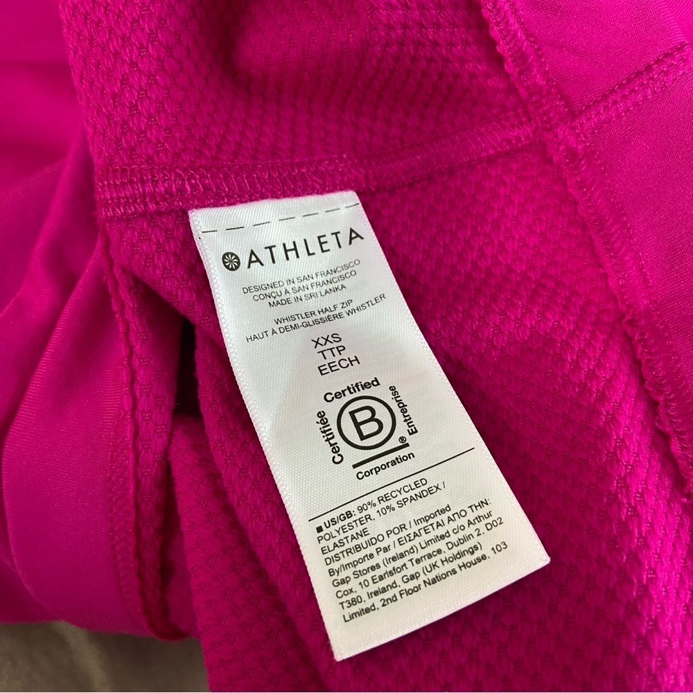 Athleta Whistler Fuchsia Pink Half Zip Sweater Shirt Women’s Size XXS - Picture 8 of 8
